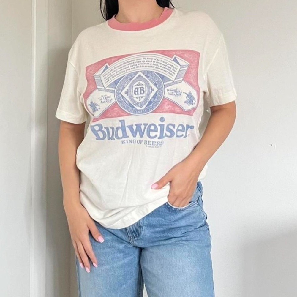 Vintage Inspired Abercrombie & FitchBudweiser Graphic Ringer Tee